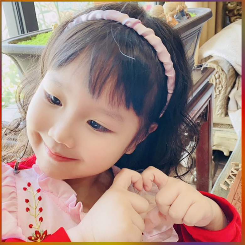 Bờm tóc vải vintage hàn quốc bản to màu tím