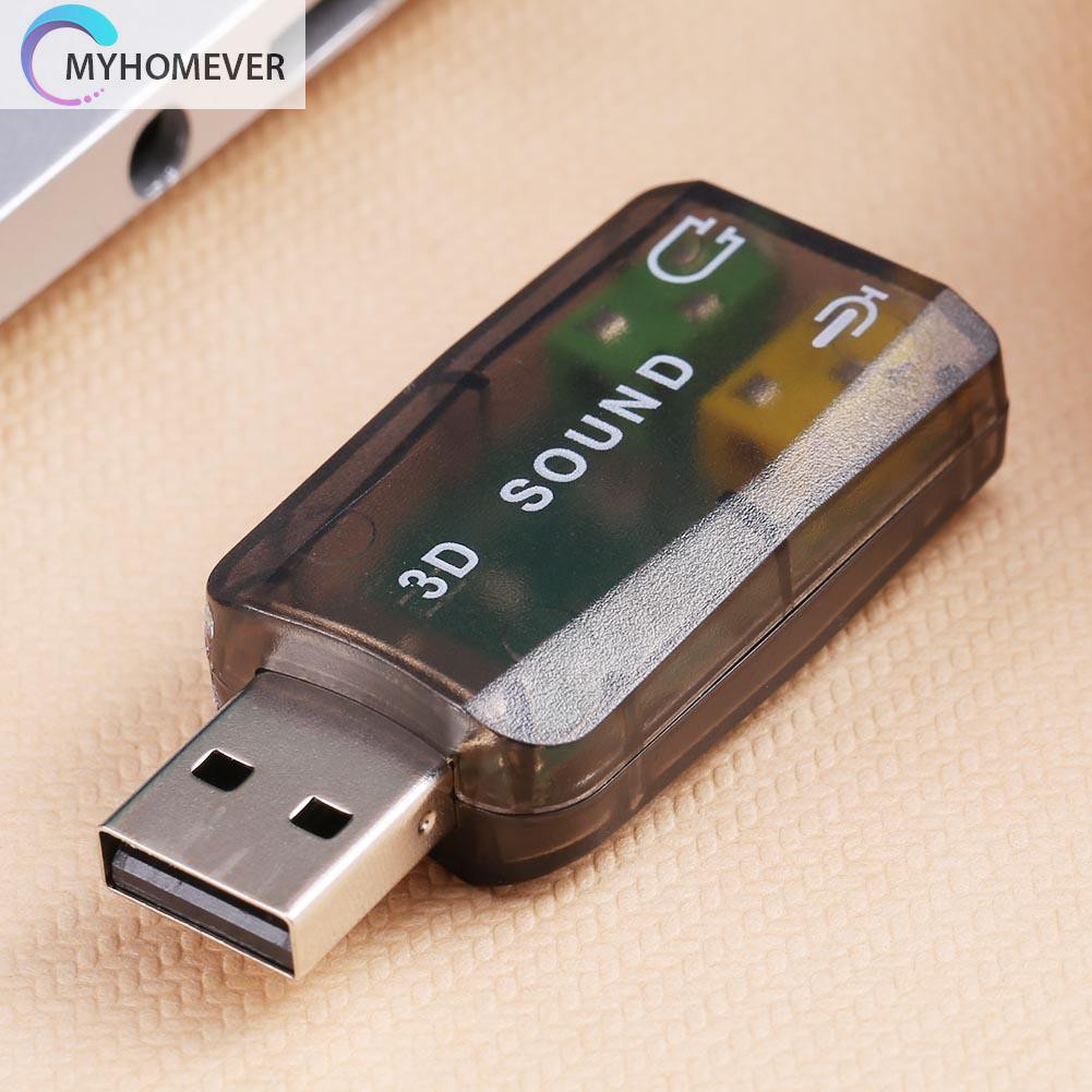 myhomever USB Sound Card 5.1 CH 3D Audio Adapter for Desktop Laptop Notebook Computer