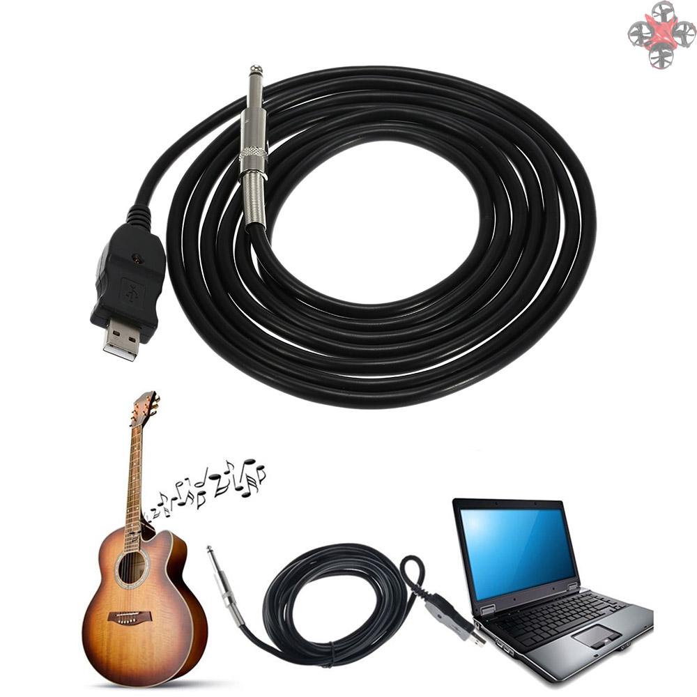 Cáp kết nối đàn Guitar Bass mới 1/4'' mm sang USB cho PC/MAC 3M
