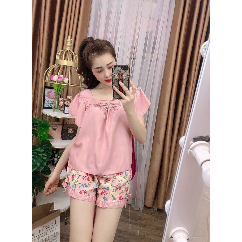 Hình+Video Thật] Bộ Ngủ Nữ Lụa Hàn Cao Cấp Pijama Quần họa tiết  Áo Màu Trơn Mềm Mại mát Mặc Hè | BigBuy360 - bigbuy360.vn