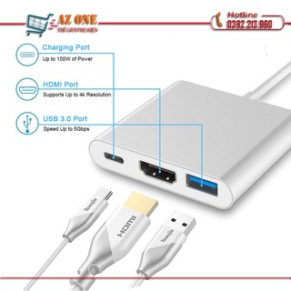 Cáp chuyển đổi type-c sang usb 3.0 hdmi adapter cao cấp