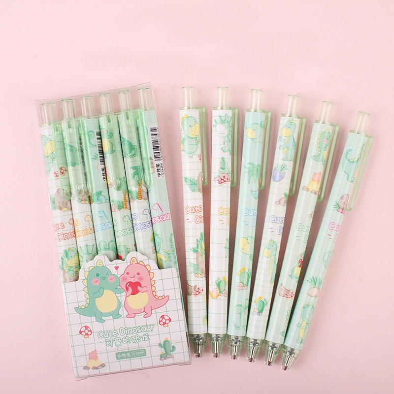 Set 6 Bút Mực Gel Ngòi 0.5mm Có Chi Tiết Dễ Thương Chất Lượng Cao