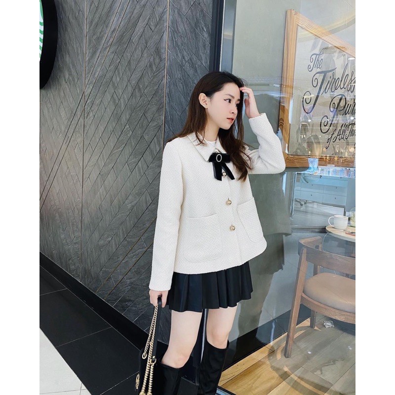 Áo dạ nơ cúc ngọc