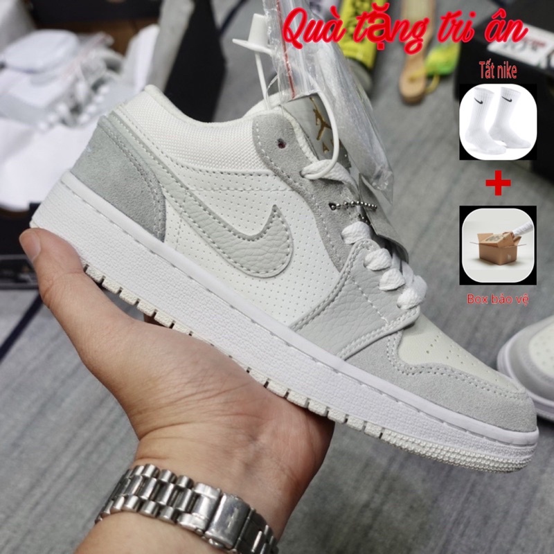 Giày Jordan 1 low paris, Jd1 cổ thấp xanh xám, bản high quality