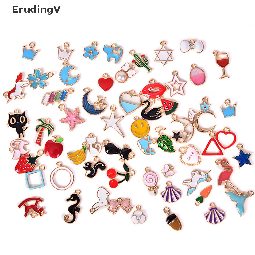 Bộ 30 Mặt Dây Chuyền Hình Động Vật / Trái Cây / Ngôi Sao / Trái Cây Tráng Men Dùng Làm Trang Sức Thủ Công DIY