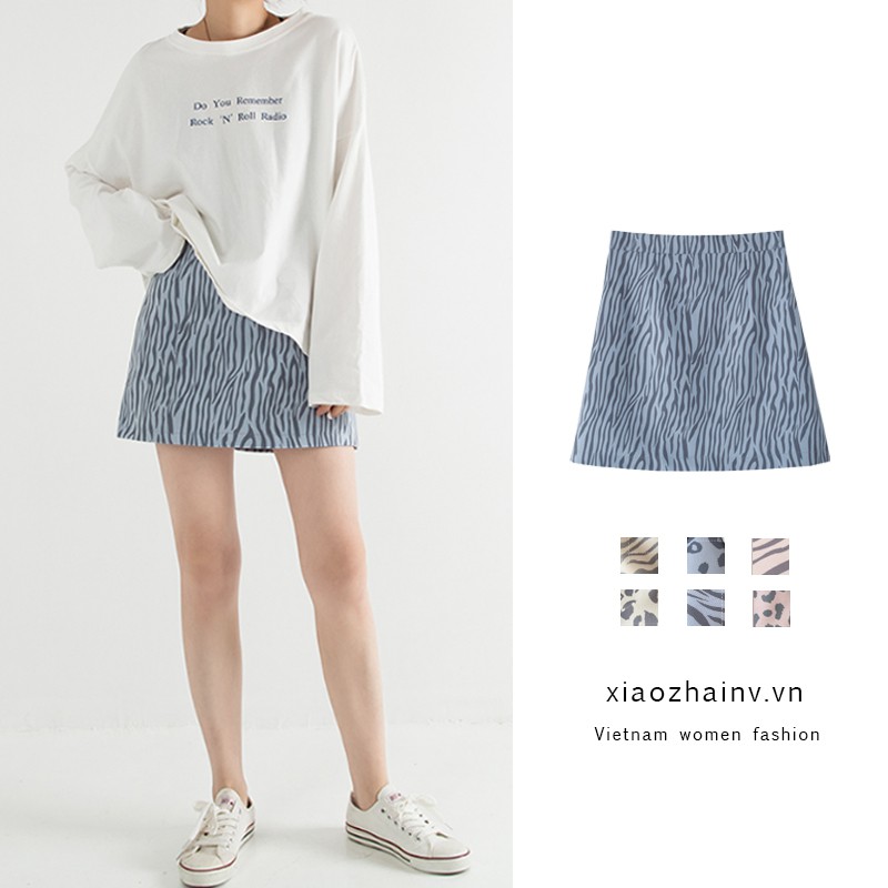 [Mã FAGREEN55 giảm tới 30K đơn 99K] Xiaozhainv Chân Váy Chữ A Họa Tiết Ngựa Vằn Thời Trang Cho Nữ | BigBuy360 - bigbuy360.vn