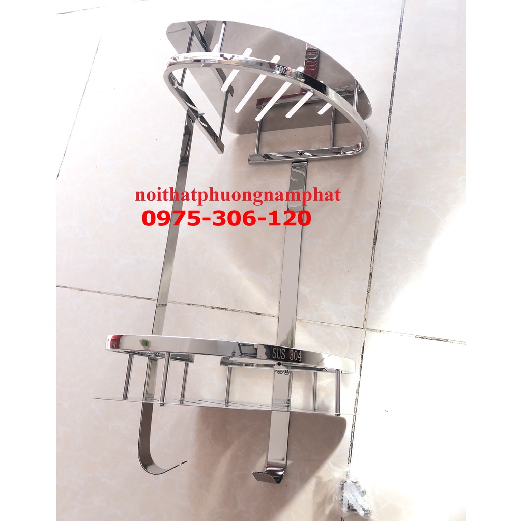 [CÔNG NGHỆ ĐÁNH BÓNG] Kệ góc đựng sữa tắm dầu gội 100% INOX 304 trong nhà tắm KG12 KỆ GÓC THANH, inox 304 chống han rỉ