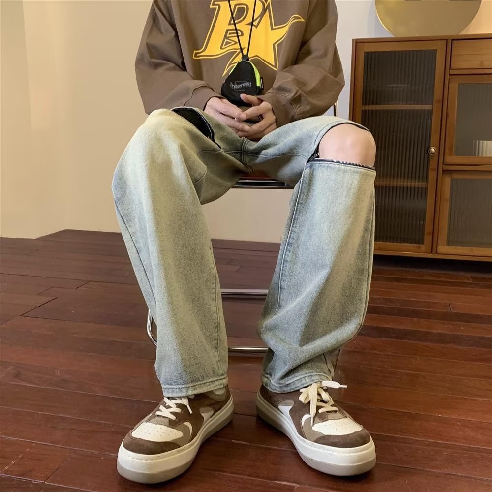 Quần jeans Rách Phong Cách Hip Hop Hàn Quốc Cá Tính Cho Nam Size S-3XL