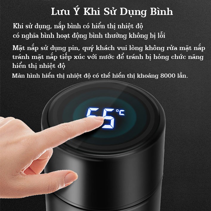 [FREESHIP 20K] Bình Giữ Nhiệt Thông Minh Hiển Thị Nhiệt Độ Inox 304 Cao Cấp Dung Tích 500ml | BigBuy360 - bigbuy360.vn