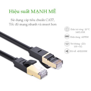 Cáp mạng 2 đầu đúc bọc hợp kim cat7 stp dài 15m ugreen nw107 11274 hàng chính hãng
