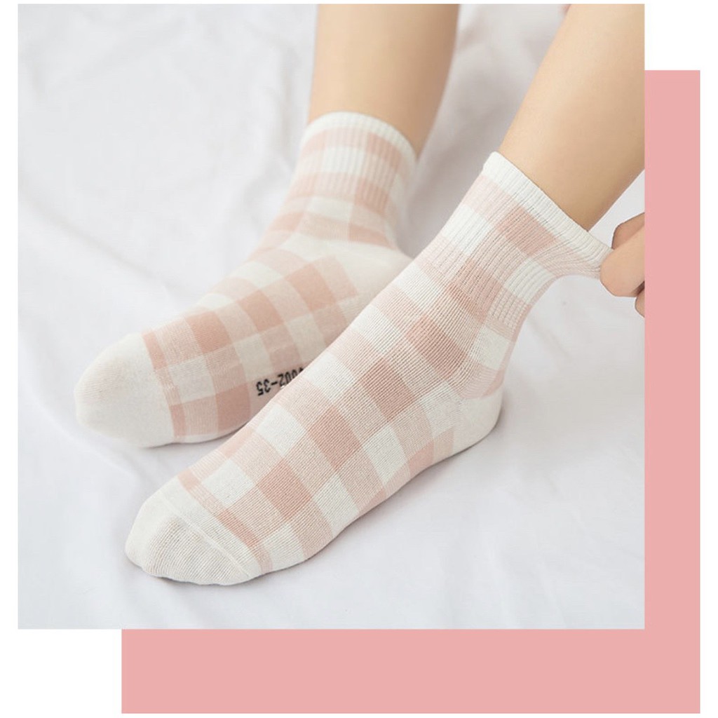 Tất nữ họa tiết dâu tây Hàn Quốc ngọt ngào TN94