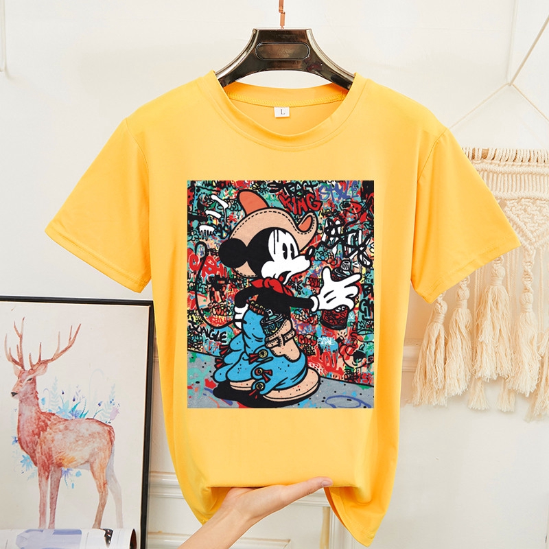 t-shirts new fashion wild casual loose summer Mickey print