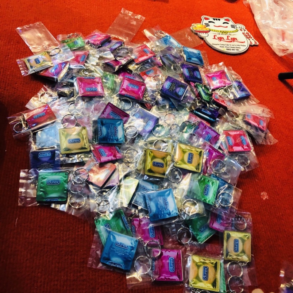 [Hình Chuẩn] Móc khóa mica in hình Durex 2 mặt - Móc khóa in hình cá nhân theo yêu cầu