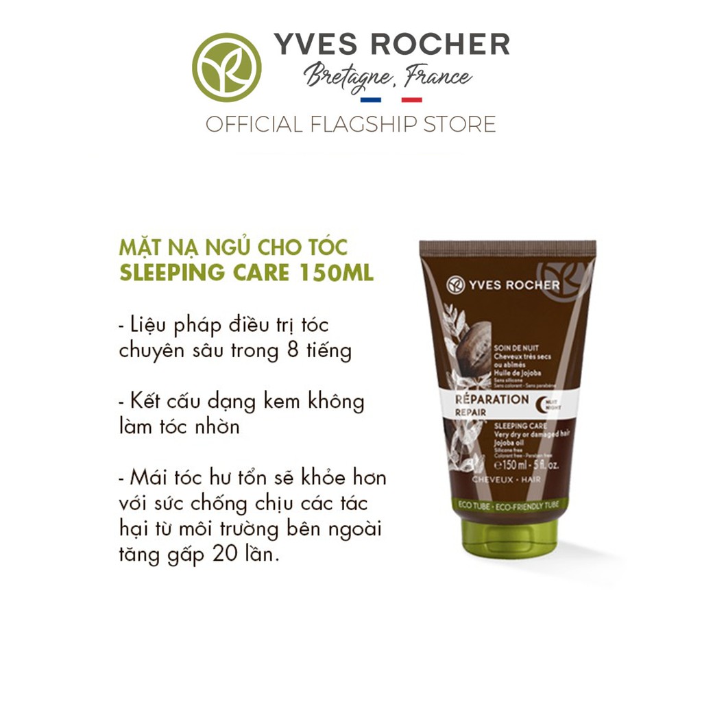 Sản phẩm chăm sóc tóc khô và hư tổn ban đêm Yves Rocher Repair Sleeping Care Very Dry Or Damaged Hair Night 150ml