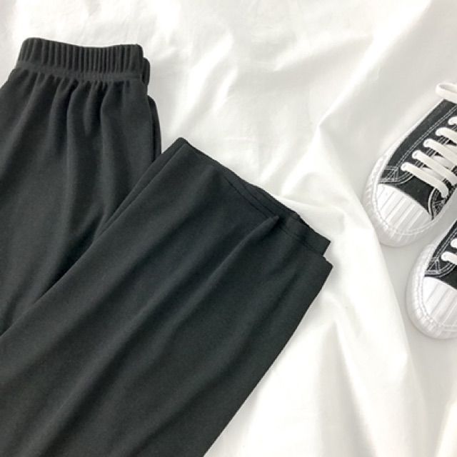 CÓ SẴN | QUẦN THUN ỐNG SUÔNG ULZZANG ĐEN