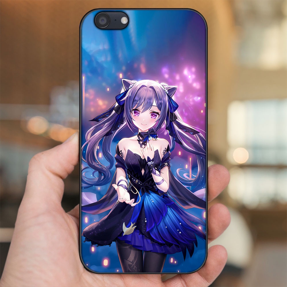 Ốp lưng Oppo A71 viền đen in hình Keqing Genshin Impact