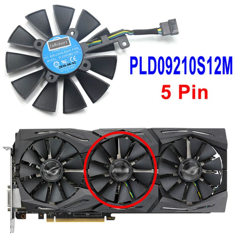 Quạt Tản Nhiệt 87mm Pld09210S12M Pld09210S12Hh Cho Asus Strix Gtx 1060 Oc 1070 1080 Gtx 1080ti Rx 480 Thẻ