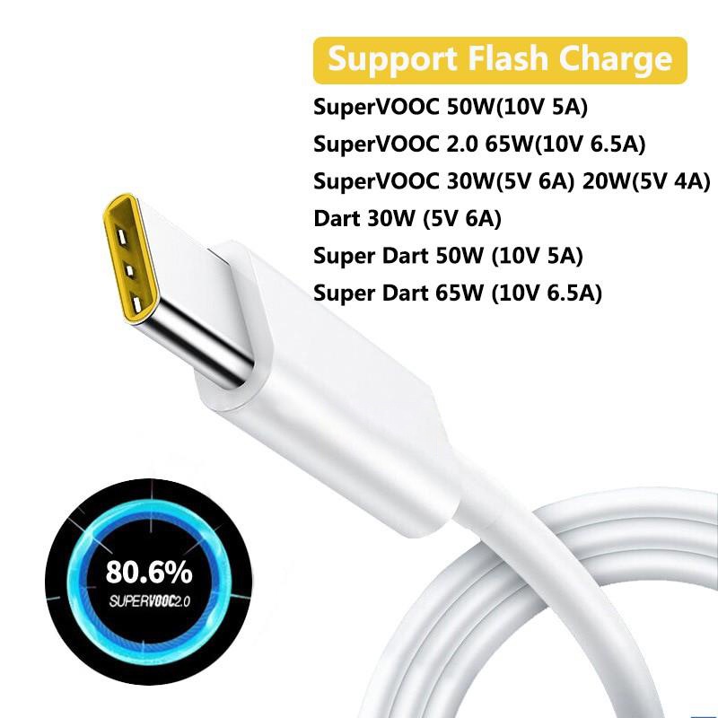 Dây Cáp Sạc Nhanh 6.5A 65W Super VOOC USB Type-C