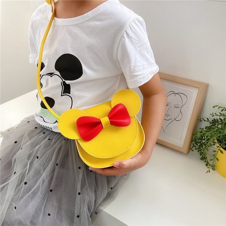Túi đeo chéo mini hình nơ phong cách Hàn Quốc cho bé gái kiểu công chúa dễ thương