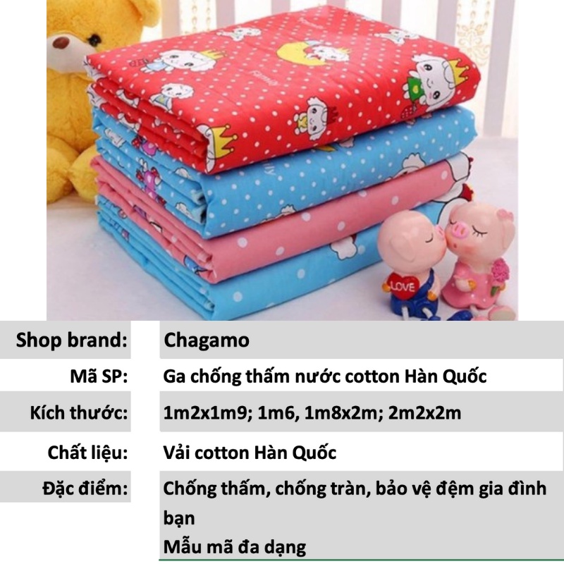 Ga Chống Thấm Nước Cotton HÀN QUỐC thoáng mát khử khuẩn dùng trực tiếp( nhiều mẫu)