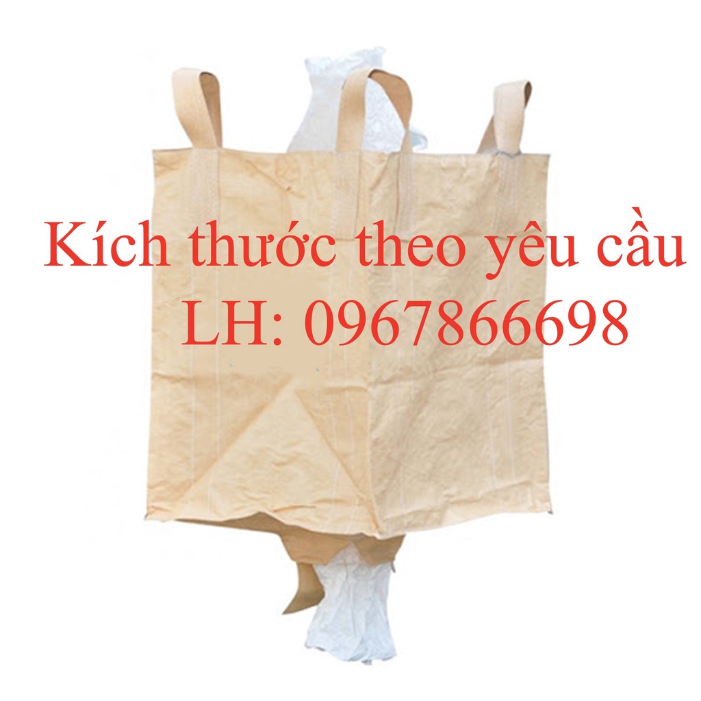 Bao cẩu Gumbo PP 1000kg miệng buộc, đáy xả loại tốt