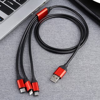 Cáp sạc 3 đầu lighting - micro usb - type c