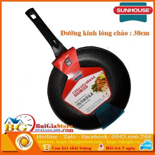 Chảo siêu bền đá SUNHOUSE SBD30 - Kháng khuẩn