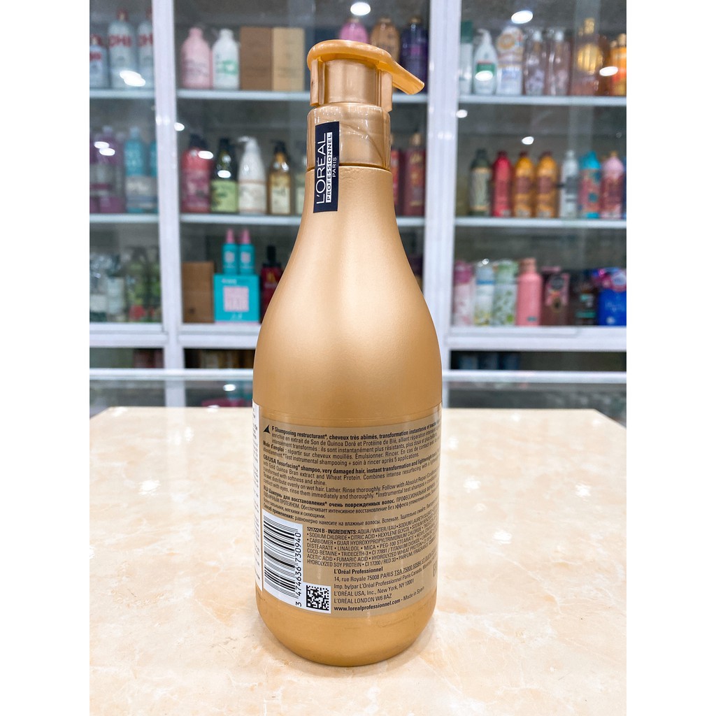 (500ml) Dầu gội phục hồi tóc hư tổn L’Oréal Absolut Repair Lipidium Pro Salon