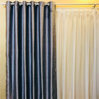 Rèm Cửa Chính may sẵn - 190x270 cm Hoàng Yên - Chống Nắng Trơn Khoen Lỗ Cao Cấp R1-28