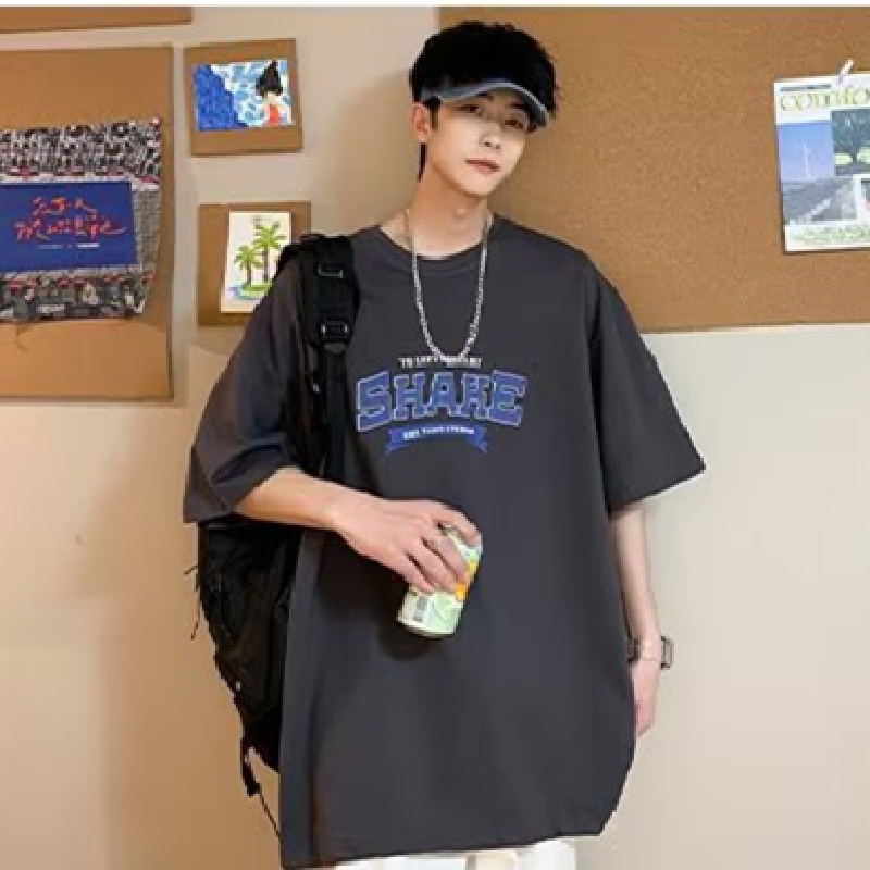 Áo Thun Tay Ngắn Dáng Rộng In Chữ Phong Cách Hip Hop Hàn Quốc Thời Trang Mùa Hè Cho Nam Và Nữ size M-8XL