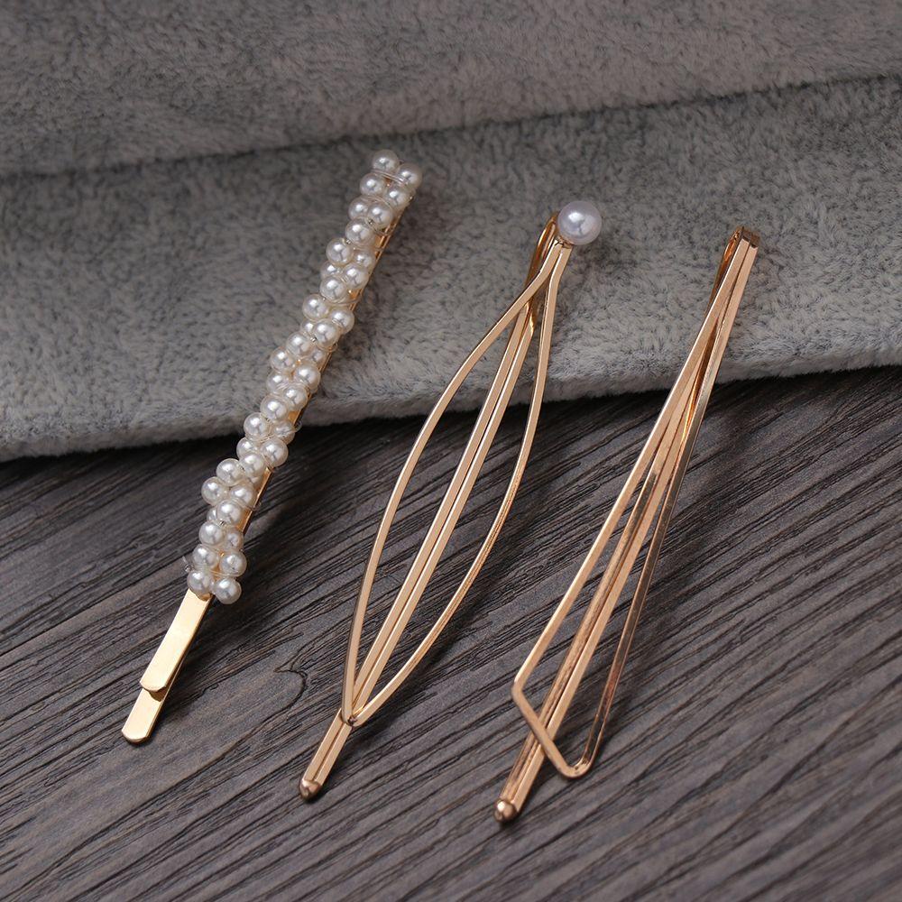 SUSANS Set 3 Kẹp Tóc Kim Loại Gợn Sóng