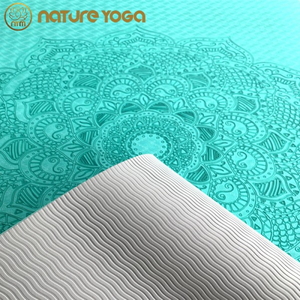 Thảm Yoga Hoa Văn Mandala Nature 6mm 2 lớp Cao Cấp