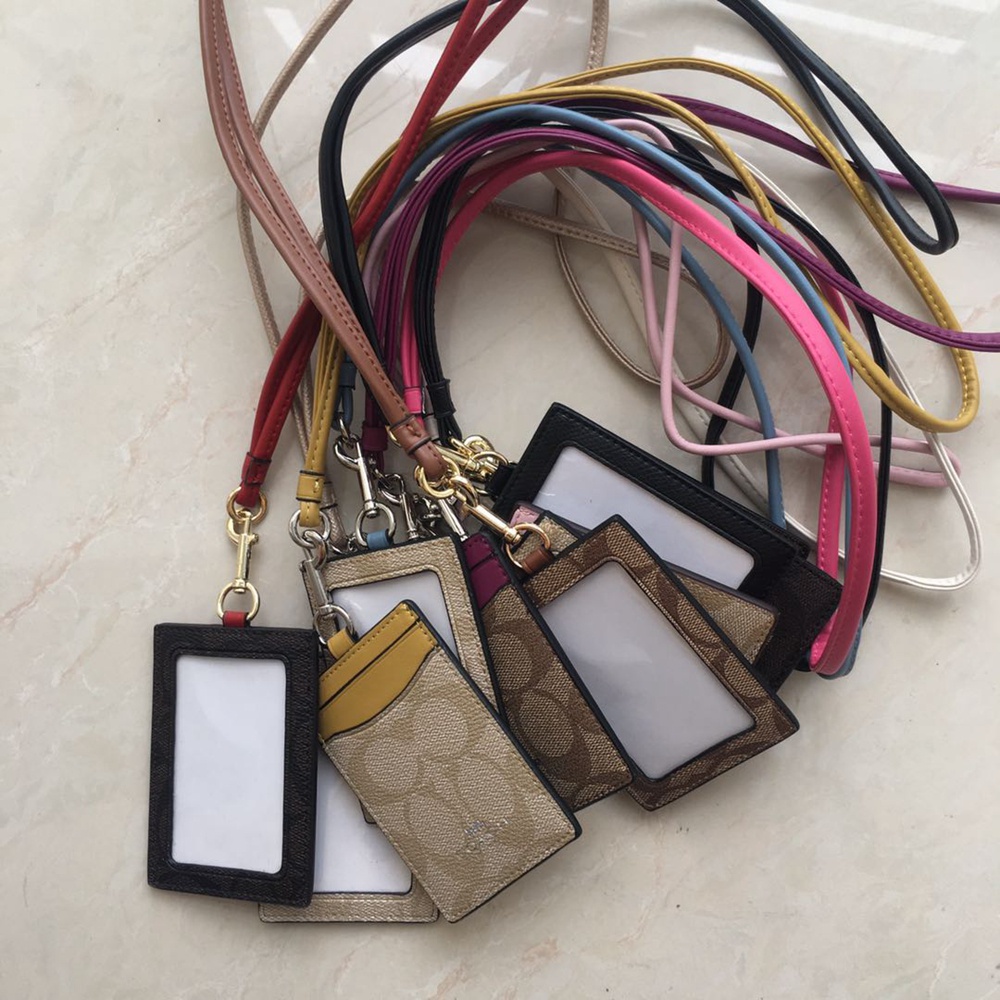 Coach Ví Da Đựng Thẻ Kèm Dây Đeo Tiện Dụng