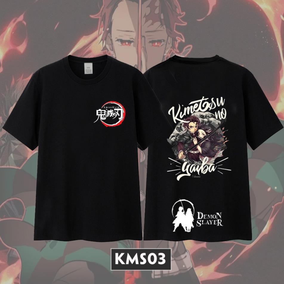 (SALE MẠNH) 🔥XẢ LỖ🔥 BST Áo thun Kimetsu no Yaiba màu đen cực HOT