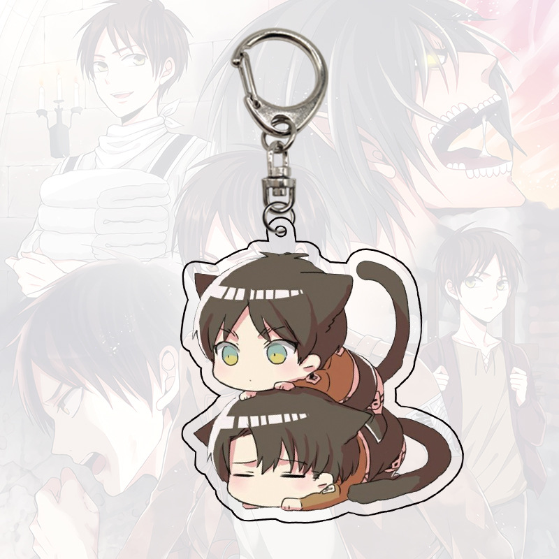 Móc khóa acrylic hai mặt phong cách anime Attack On Titan