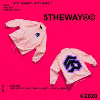 5theway /stroke/ BIG LOGO COACH JACKET - CRYSTAL ROSE