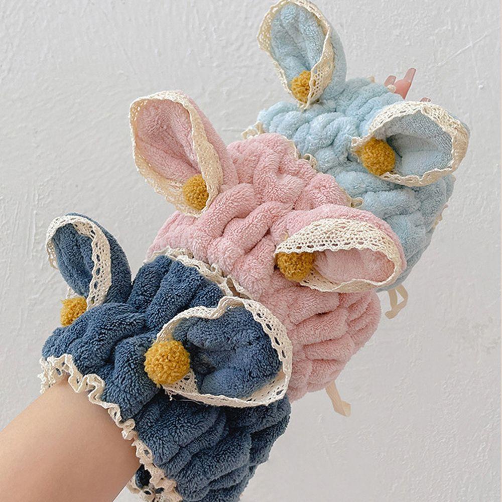 TWINKLE Cài Tóc Tai Thỏ Phối Ren Xinh Xắn Dành Cho Nữ