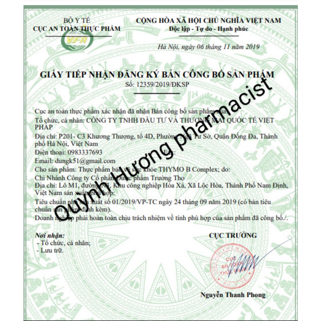 Viên uống THYMO B COMPLEX lọ 30 viên giúp bồi bổ cơ thể