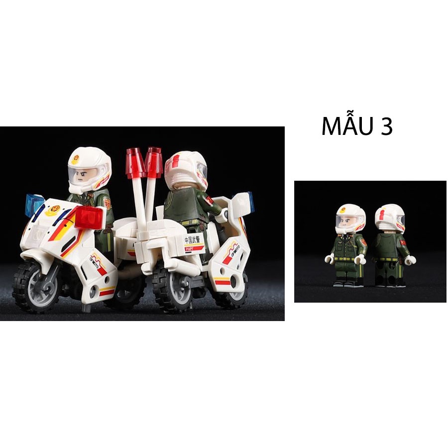 Đồ chơi lắp ráp swat army , mô hình lắp ghép quân sự - Cảnh sát giao thông + xe moto MFA TOY STORE