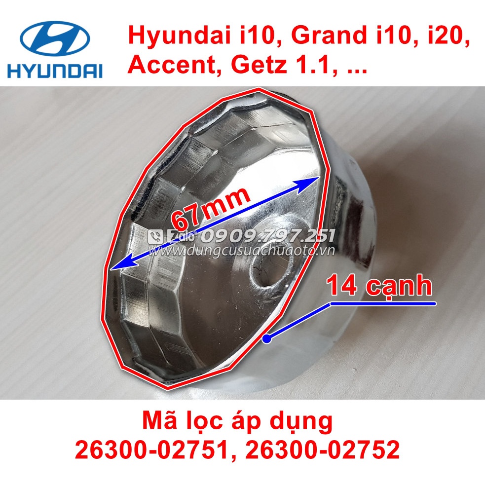 Cảo mở lọc nhớt xe Kia Morning, Hyundai i10, Mitsubishi Xpander, Mazda 3, Suzuki XL7