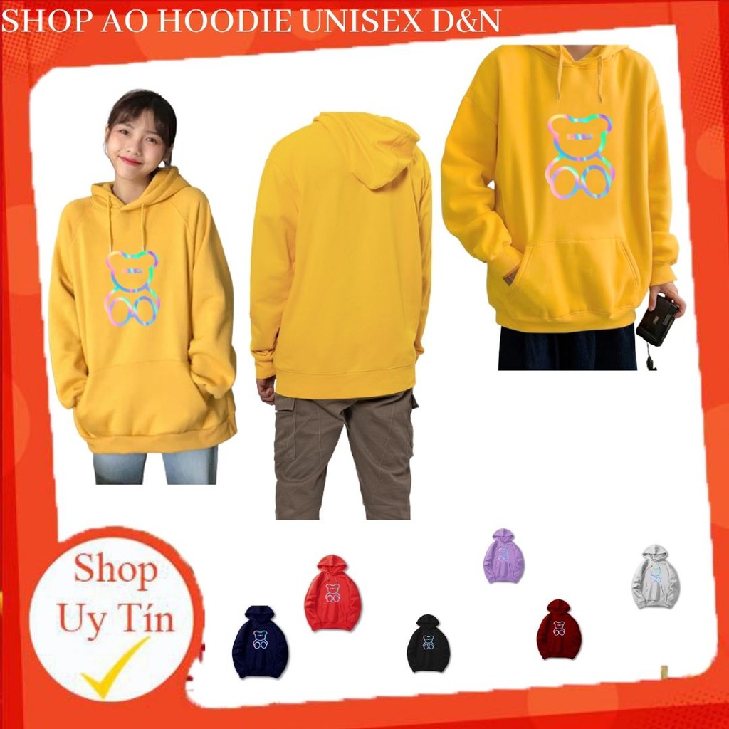 Áo nỉ hoodie phản quang nữ gấu teddy | BigBuy360 - bigbuy360.vn