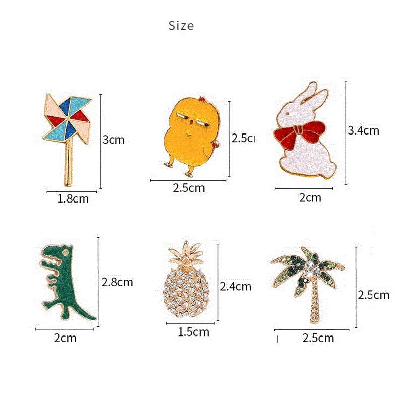 Ahellogirl Ghim cài áo hình hoạt hình dễ thương phong cách Hàn Quốc