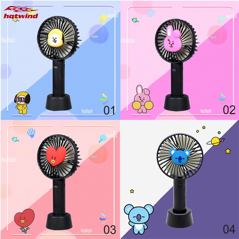 Quạt mini cầm tay họa tiết dễ thương nhỏ gọn tiện lợi