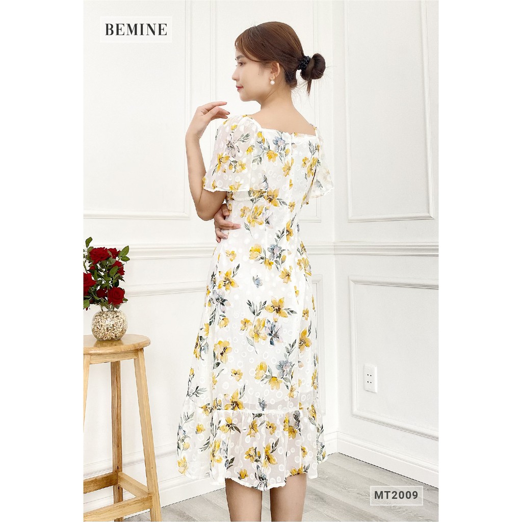 Đầm hoa ly ngực tùng đuôi cá cánh tiên BEMINE MT2009VANG | BigBuy360 - bigbuy360.vn