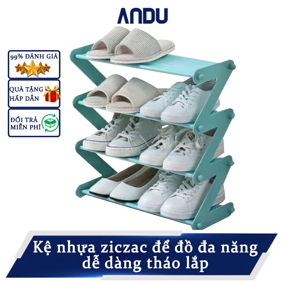 Kệ 4 Tầng Hình Chữ Z Để Sách Vỡ, Giày Dép, Vật Dụng Đa Năng Tiện Lợi Cho Gia Đình Bạn