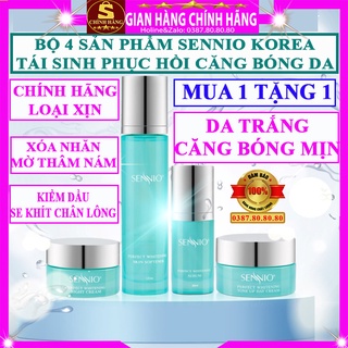 Bộ 4 sản phẩm dưỡng trắng căng bóng da mặt Sennio hàn quốc tái sinh phục hồi da cho da yếu dầu mụn khô nhạy cảm hỗn hợp