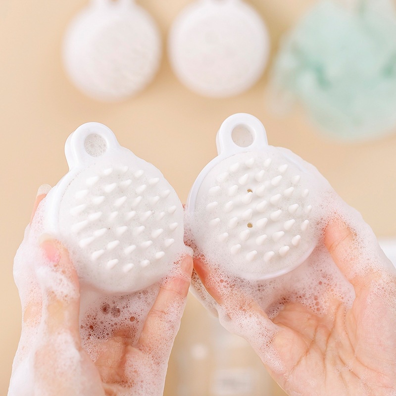Lượt Gội Đầu Silicon Massage - Lược Chải đầu Silicone Muji Nhật mát xa da đầu giúp chống gãy rụng, gỡ rối tóc