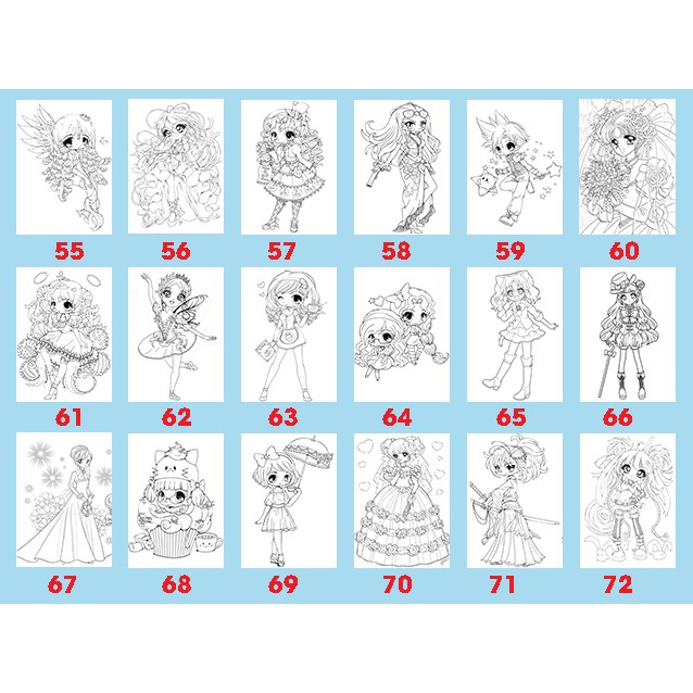 Tranh tô màu Anime CHIBI được chọn mẫu - Dành cho bạn trẻ đam mê, yêu thích sáng tạo