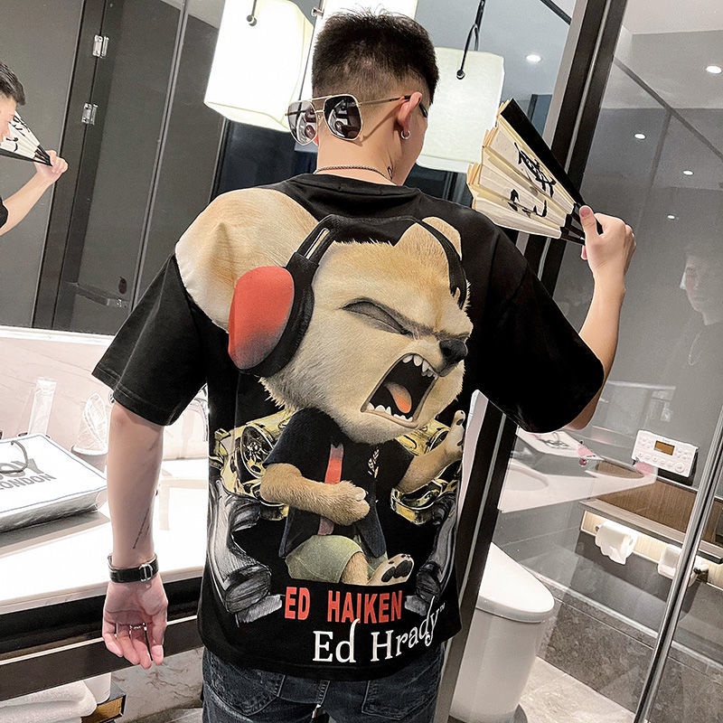 Áo Thun Ngắn Tay In Họa Tiết Cá Tính Trẻ Trung Cho Nam