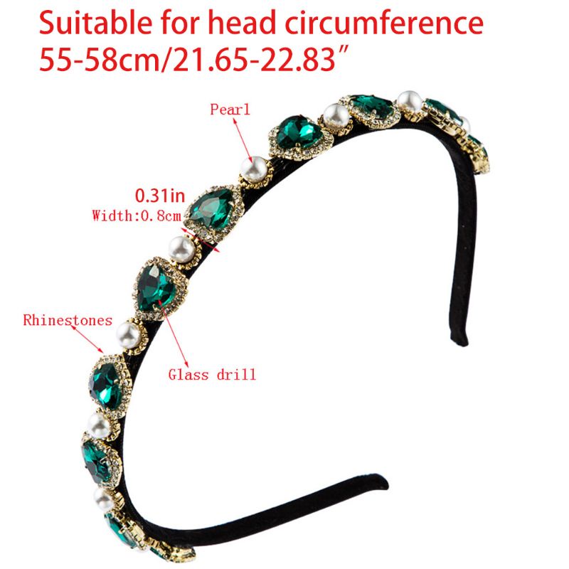 Cài Tóc Hợp Kim Đính Đá / Thủy Tinh / Ngọc Trai Hình Trái Tim Phong Cách Baroque Cổ Điển Cho Nữ